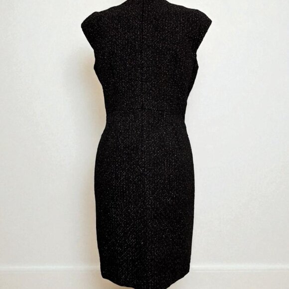 EUC Ann Taylor Black Shimmer Tweed Sheath Dress with Pockets | Size 10 Petite - Picture 8 of 11